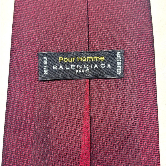 Balenciaga Paris Pour Homme Men’s OS 100% Silk Necktie Tie Made in Italy EUC! - Picture 4 of 7